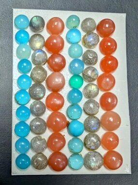 Gemstones - Blue Onyx, Peach Moonstone, ad Labradorite